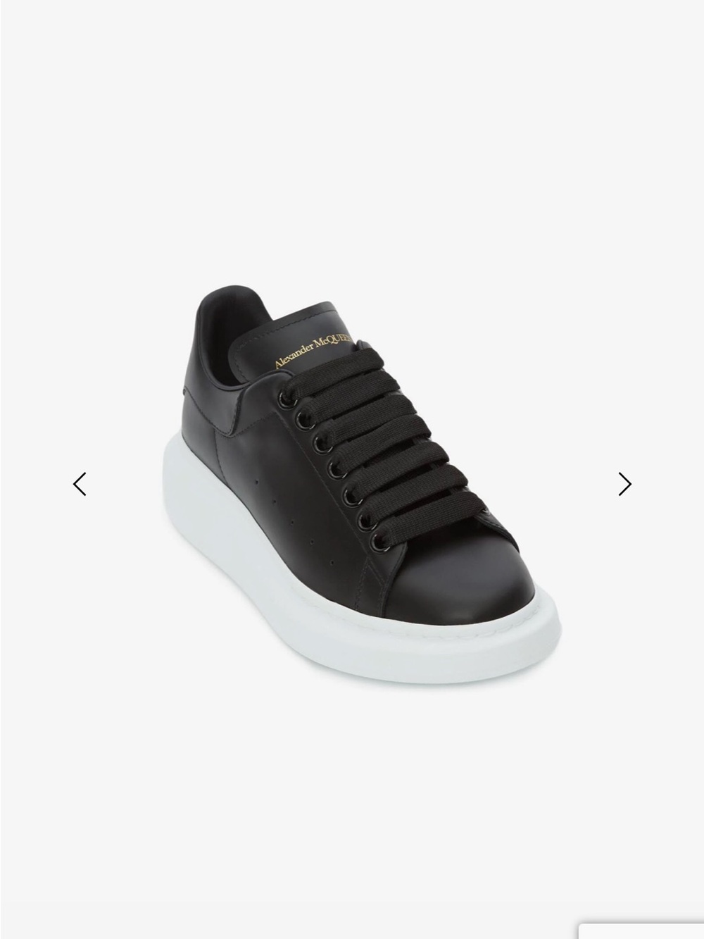 Alexander McQueen toddler Black Leather Platform Trainer with White Sole